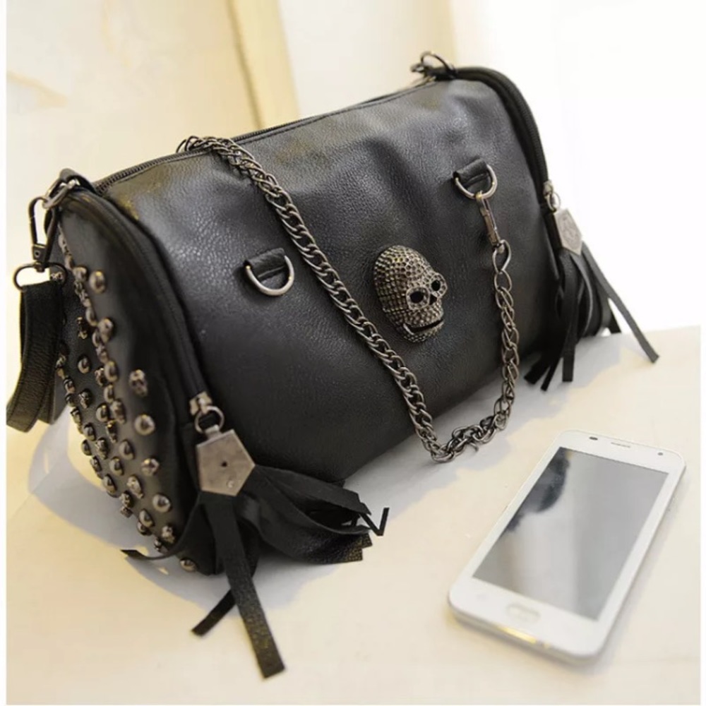 Goth Punk Skull Studded Bag-Purse